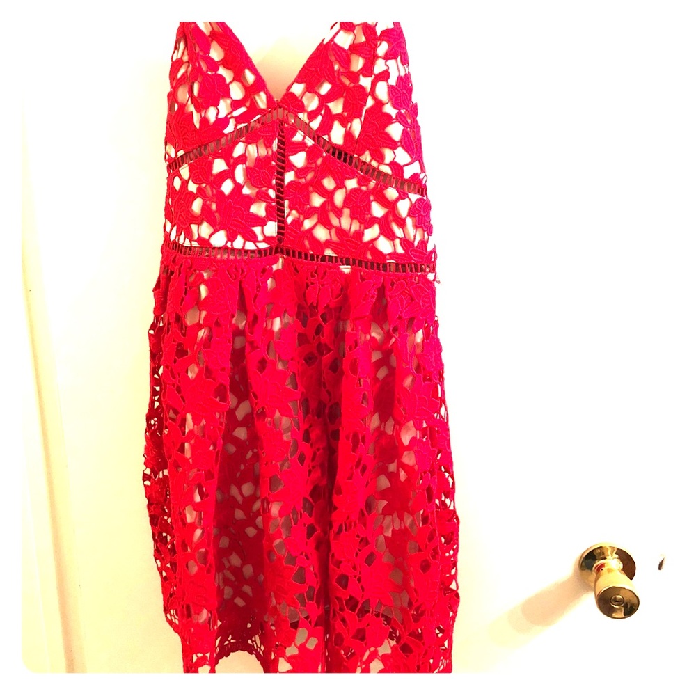 Red lace dress